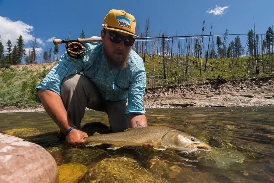 Fly fishing trips with Montana Angler Big trout like this beautiful bull trout from the Bob Marshall Wilderness often eat more like predators than foragers. Because of this, target areas where trout like this can ambush prey.