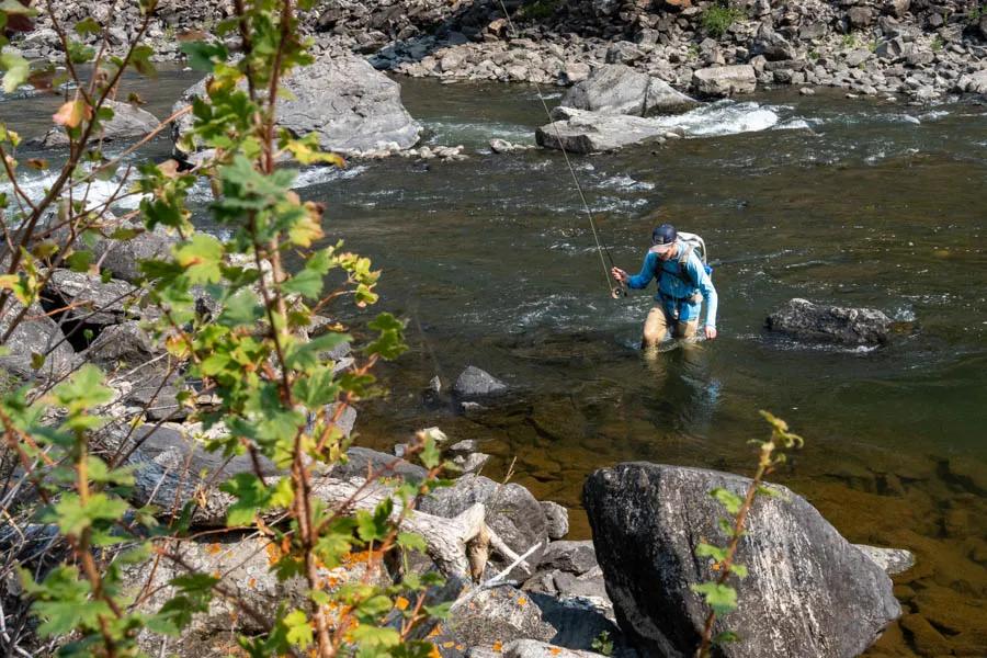 Wading in a river and fly fishing for trout is often an exhilarating experience. Be sure to also keep it safe experience by knowing what you are physical capable of doing. 