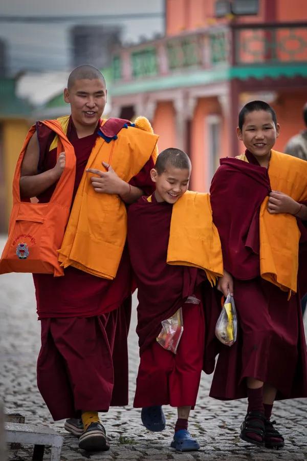 A group of young monks at the Gandantegchinlen monastery A group of young monks at the Gandantegchinlen monastery
