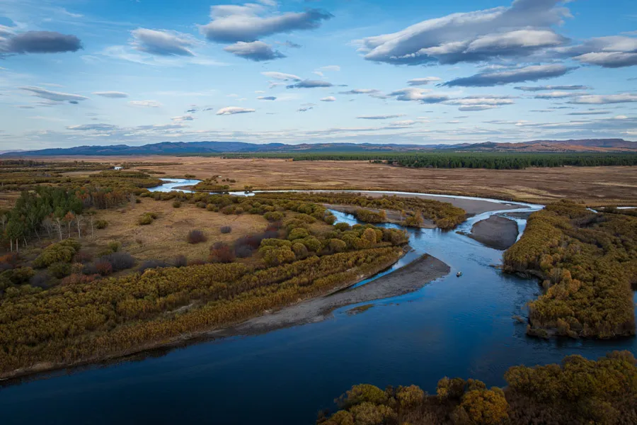 Fishing river in Mongolia