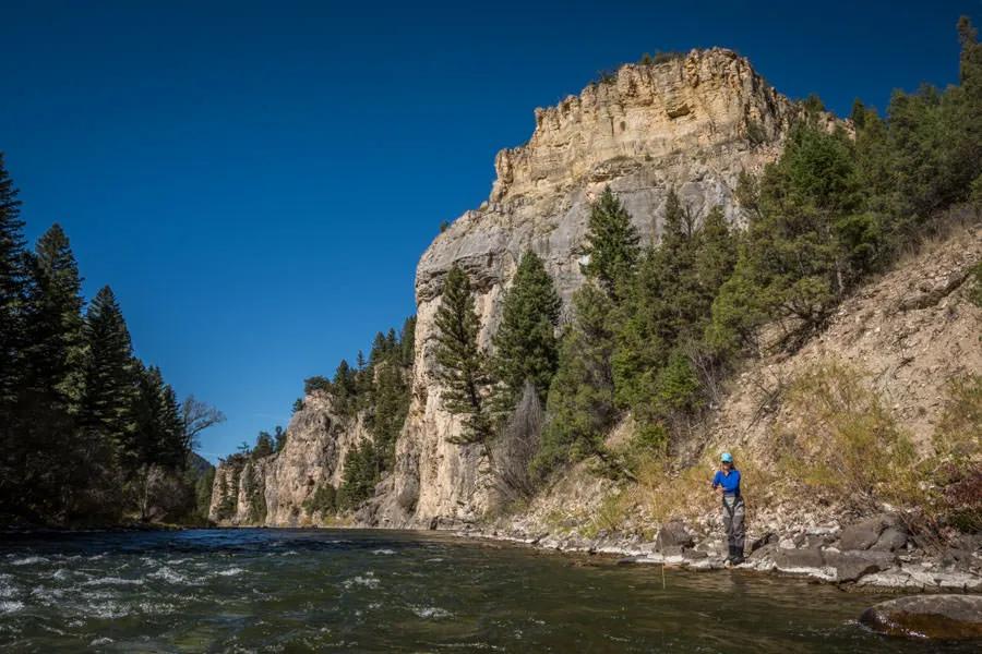 Montana's Gallatin River flowing near Big Sky and Bozema