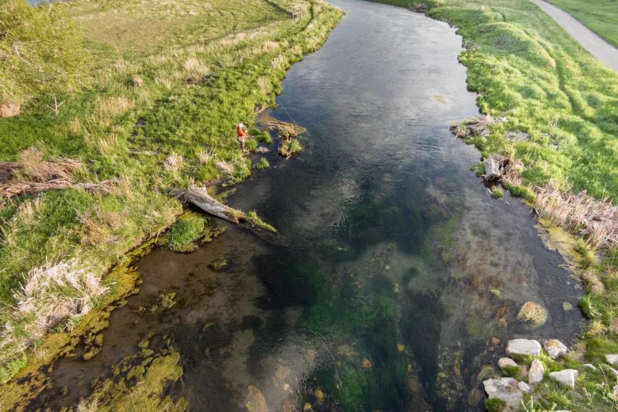 Getting above the stream can help tremendously in spotting fish. Even if you are alone, getting a higher vantage point can make it much easier to plan your next cast or spot fish.