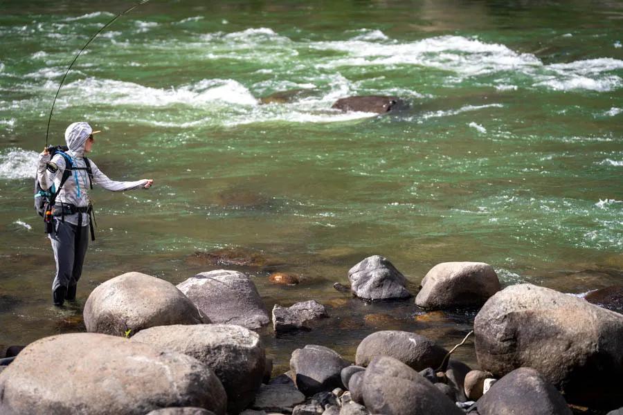 By July, the Yellowstone River becomes a legitimate option for fly fishing in Yellowstone National Park.