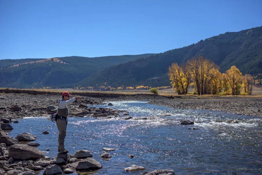 Fly fishing in Yellowstone National Park in the fall means nearly every stream is on the menu. The Lamar Valley in fall is a spectacular place for scenery and catching native cutthroat trout on dry flies. 