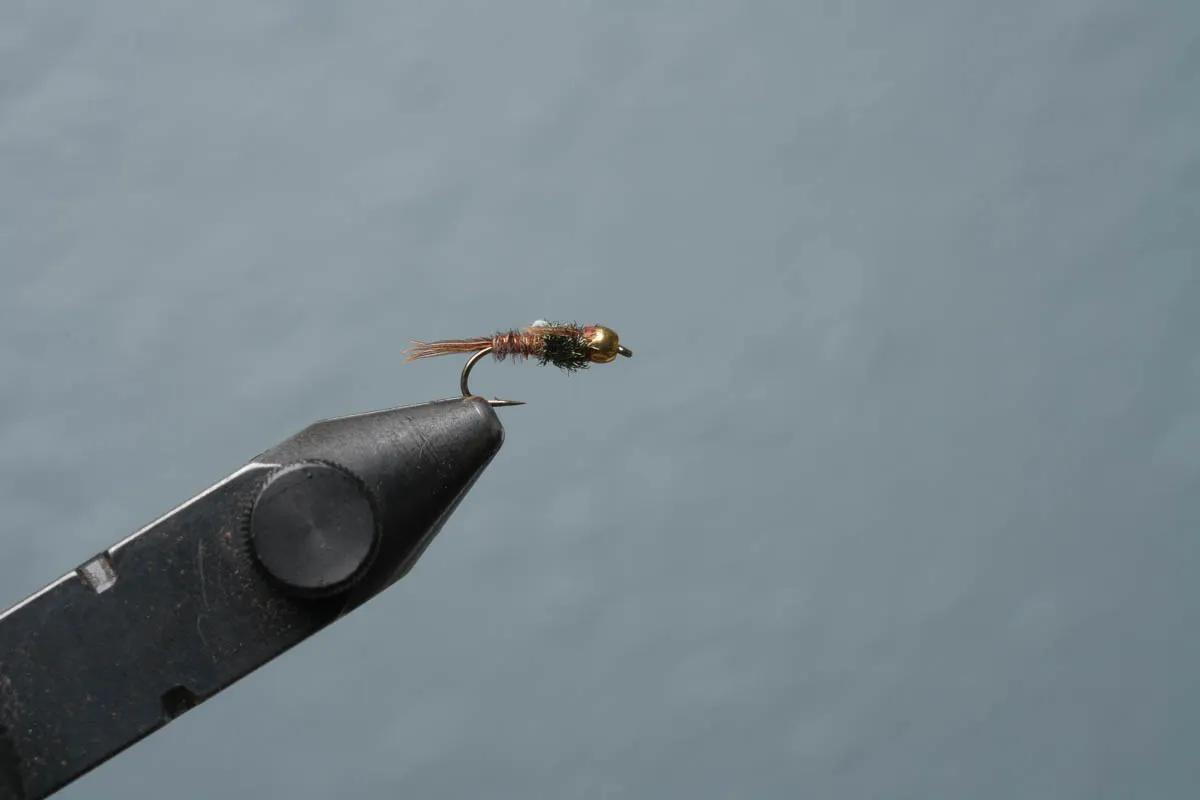 Beadhead Phesant tail nymph is a great fly for winter fly fishing