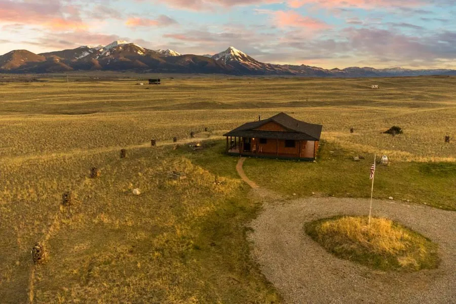 Paradise Valley Vacation Rental Home Livingston Blackhawk Cabin drone
