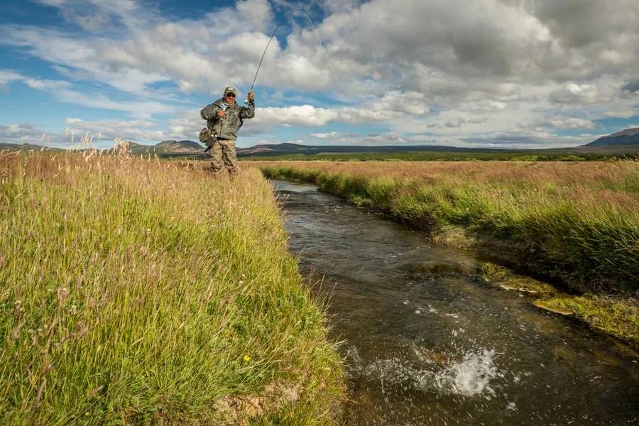 When fishing on foot you can get to places where big fish often swim...even if that means smaller creeks like this special spring creek in Patagonia.