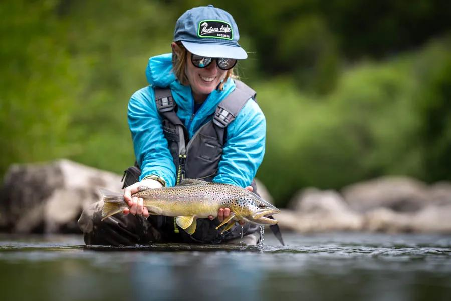 Christine Marozick With Brown Trout