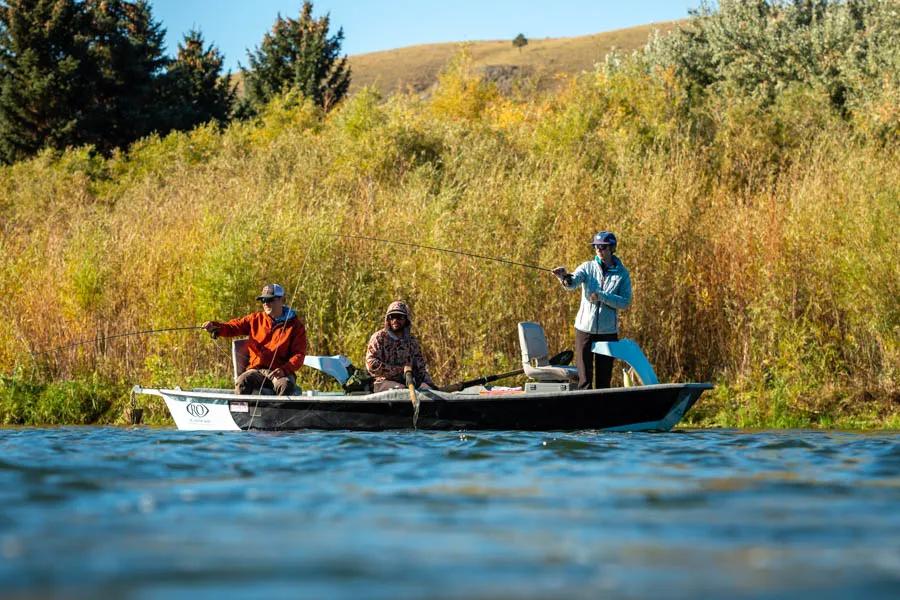 The camaraderie of a float trip is hard to beat. Being in the close quarters of a drift boat means there always time to enjoy the company of your fellow anglers. 