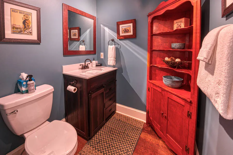 Paradise Valley MT Rental Home Red House Homestead bathroom