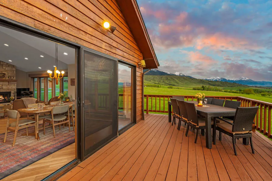 Livingston Montana Vacation Rental Home Valley View Lodge deck