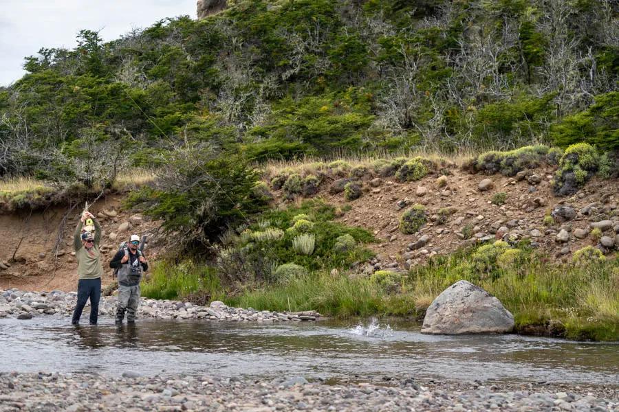 Guest Carl hooked with with guide Ives