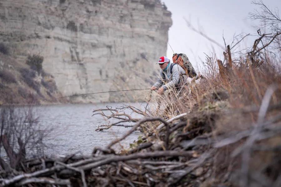 When fly fishing during the skwala hatch, it is best to target bankside structure. 