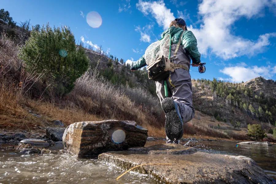 Felt boot for walk and wade fishing in Montana