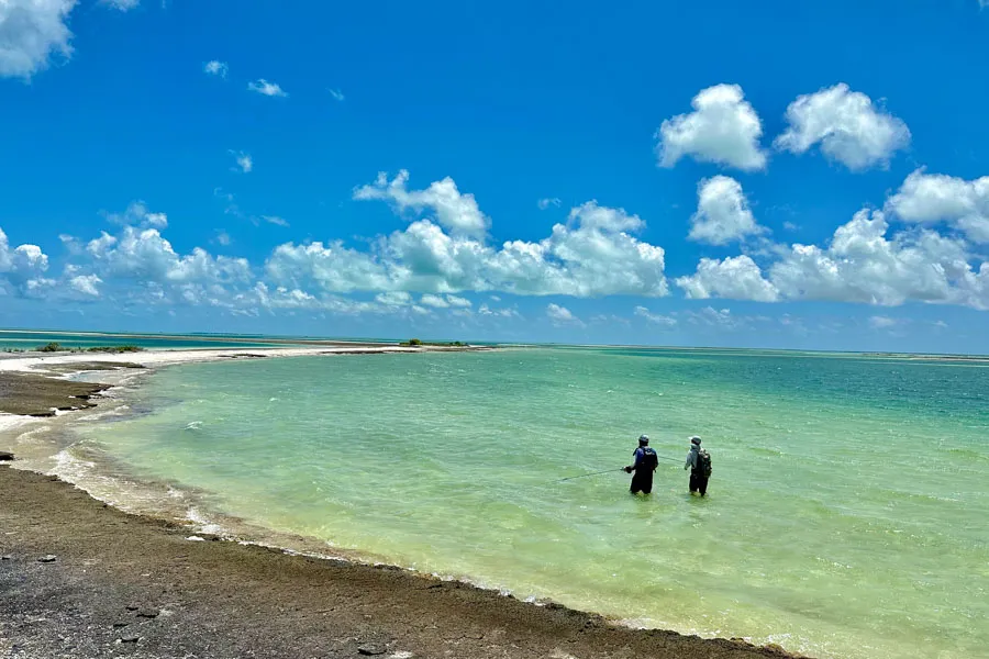 Christmas island fly fishing lodge wading