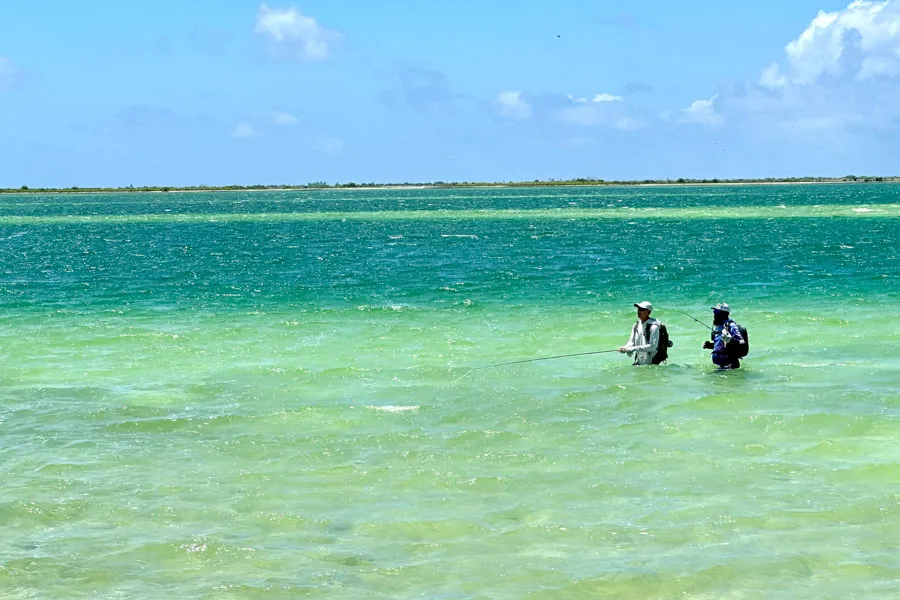 Christmas island fly fishing lodge wading 2