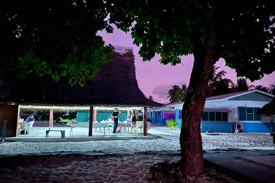 Christmas island fly fishing lodge wading lodge evening