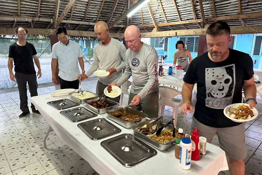 Christmas island fly fishing lodge dinner
