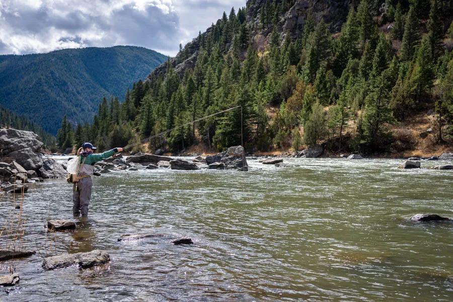 Fly fishing the Madison River near Bozeman Montana is a great option during snowmelt runoff