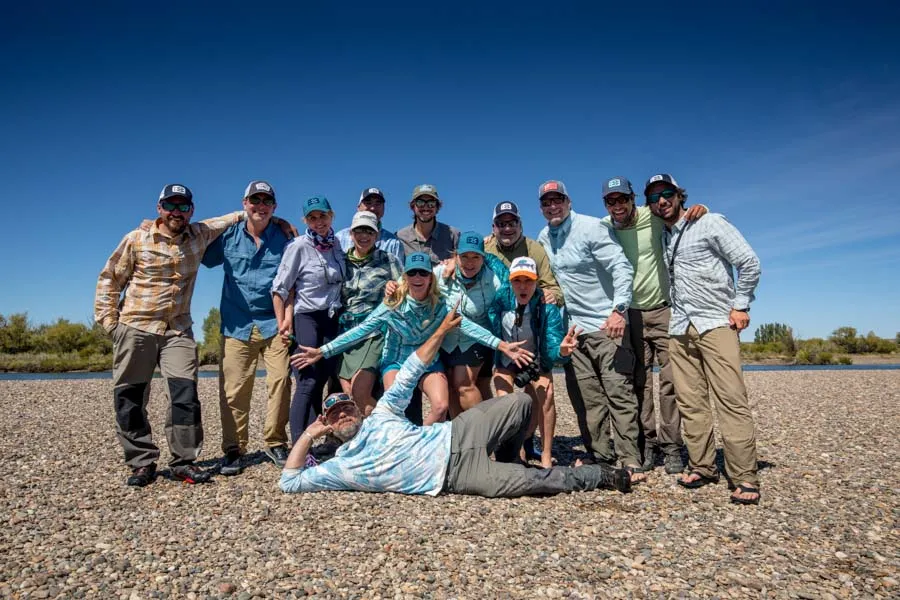 Group fishing in Argentina