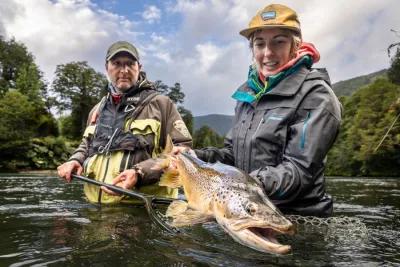 River of Dreams Basecamp monster brown trout in Chile