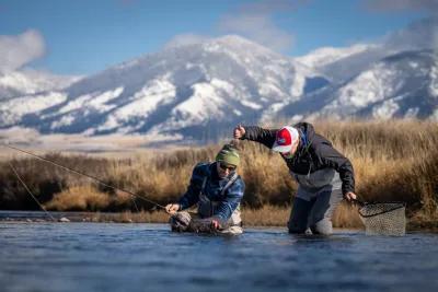 A day on the water in the winter is sure to include a few nice trout.