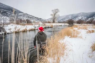 Fly fishing in Montana with Montana Angler fly fishing trips Winter fly fishing on the Paradise Valley Spring Creeks near Bozeman, Montana