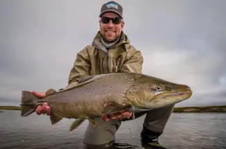 Fly Fishing for sea run brown trout is terrific in Tierra Del Fuego 