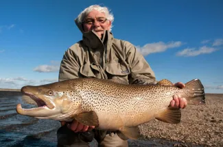 Another awesome anadromous brown trout caught in the Rio Grande River in Argentina.