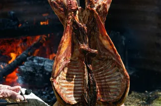 Asado lamb is a traditional meal during this adventure.