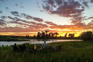 On the banks of the river