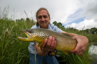 Great brown trout fishing in Montana