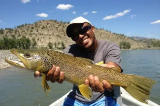 Brown trout fishing on the Yellowstone River