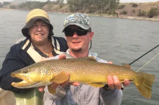 Fishing for brown trout
