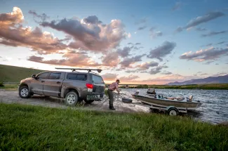 Launching the boat on the Madison River