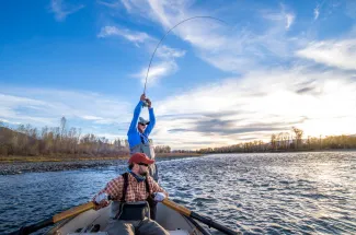 Hooked up on a nice fish