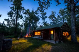 Sweet Grass base camp at dusk