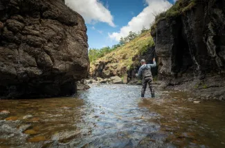 When you are wading in a trout stream, something just feels right. You are on the fish's terms--they've got homecourt advantage. When walk and wade fishing you can often slow down, take it all in, and enjoy the moment because the pace of things is entirely up to you...and the feeding fish you are targeting.