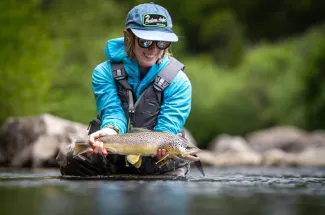 Christine Marozick With Brown Trout