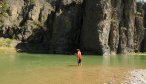 Wading the Dearborn River