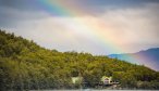 rainbow over the baker