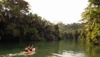Kayaking in a river in Belize