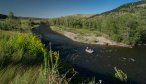 The Boulder River flows through a broad agricultural valley before reaching its confluence with the Yellowstone River