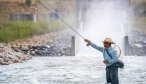 An angler fishes below Ruby Dam on the Ruby River