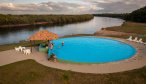 After a day of jungle fishing, a dip in the pool is always welcome upon returning to the lodge.