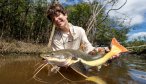 Charlie managed to land this redtail catfish on a Clouser minnow pattern that he stripped right slowly while sight casting!