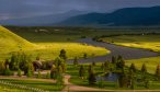 Madison River Lodege in the evening