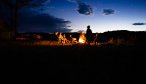 Camp fire on the river