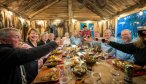 asado night in Chile at fishing lodge