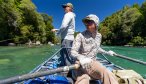 Fly casting in Chile at lodge